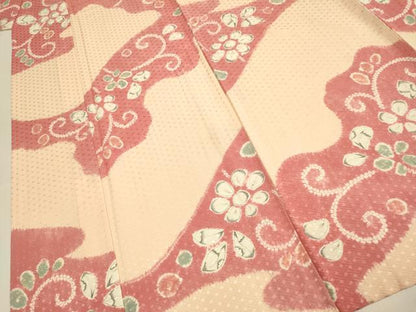 平和屋着物▽上質な小紋　単衣　絞り　辻が花　正絹　逸品　DABE9801du