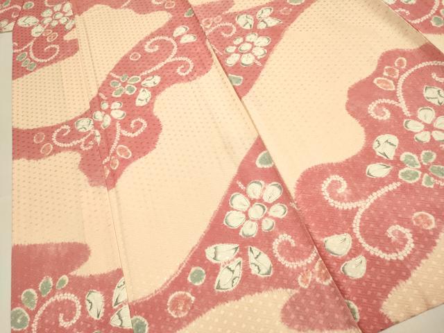 平和屋着物▽上質な小紋　単衣　絞り　辻が花　正絹　逸品　DABE9801du