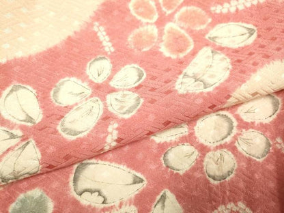 平和屋着物▽上質な小紋　単衣　絞り　辻が花　正絹　逸品　DABE9801du