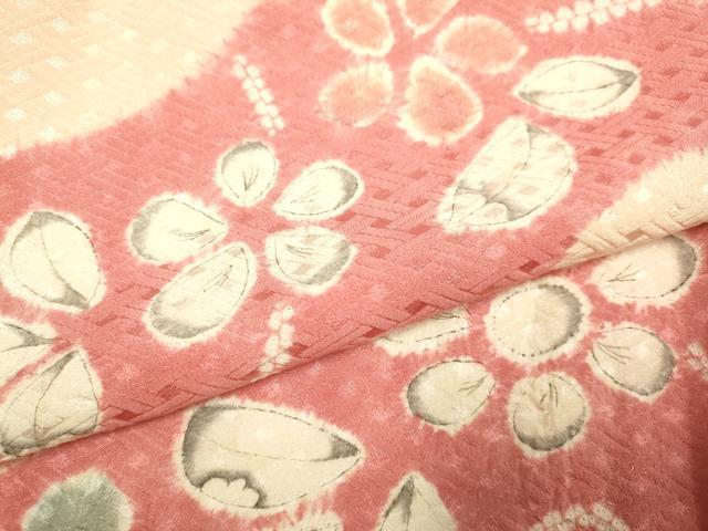 平和屋着物▽上質な小紋　単衣　絞り　辻が花　正絹　逸品　DABE9801du