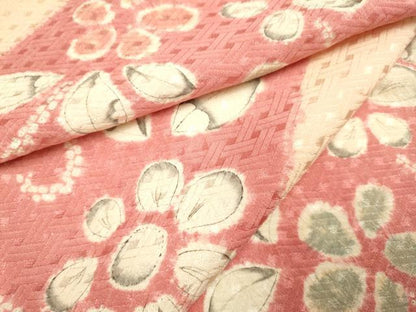 平和屋着物▽上質な小紋　単衣　絞り　辻が花　正絹　逸品　DABE9801du