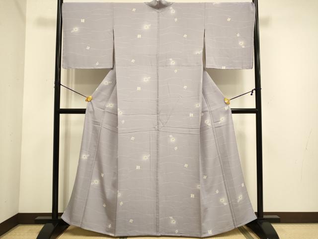 平和屋着物▽上質な小紋　単衣　辻が花　正絹　逸品　未使用　DABE9802du