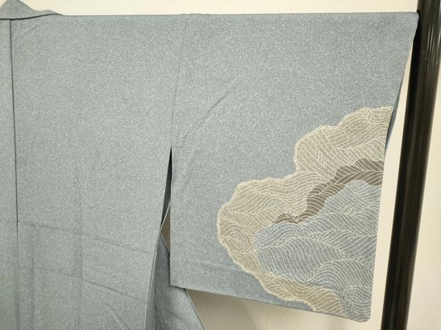 平和屋着物▽京友禅の第一人者　松井青々　訪問着　単衣　立波文　正絹　逸品　DABE9804du