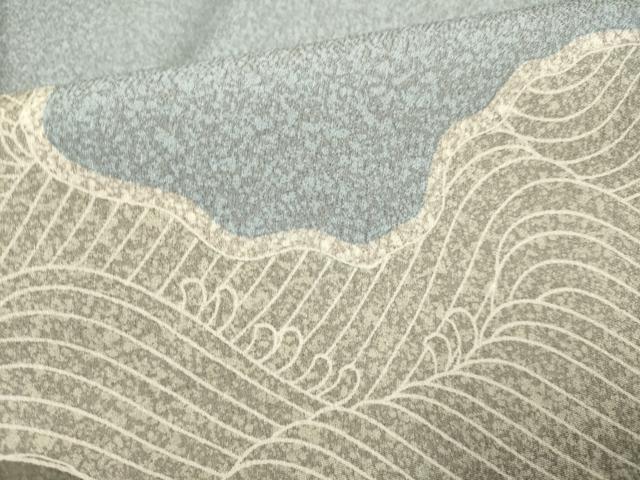 平和屋着物▽京友禅の第一人者　松井青々　訪問着　単衣　立波文　正絹　逸品　DABE9804du