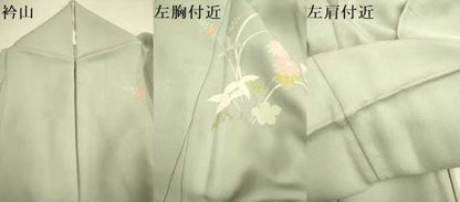 平和屋着物▽訪問着　単衣　宝尽くし花文　暈し染め　金彩　正絹　逸品　DABE9810du