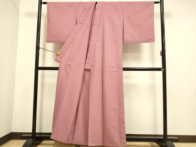平和屋着物▽色無地　単衣　浅蘇芳色　洗える着物　DABE9825du