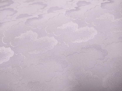 平和屋着物▽上質な色無地　単衣　雲地紋　薄葡萄色　正絹　逸品　DABE9827du
