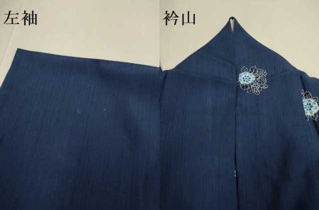 平和屋着物▽上質な小紋　単衣　紬地　草花文　正絹　逸品　DABE9834du