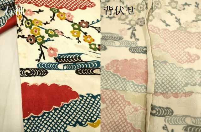 平和屋着物▽上質な小紋　単衣　型染　枝花文　正絹　逸品　DABE9839du