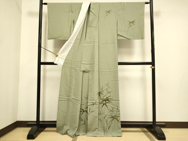 平和屋着物▽訪問着　単衣　南天文　洗える着物　DABE9842du