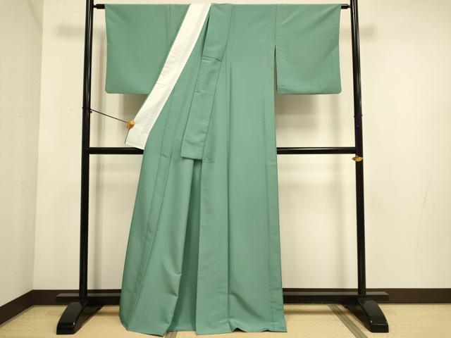 平和屋着物▽色無地　単衣　虫襖色　洗える着物　DABE9843du