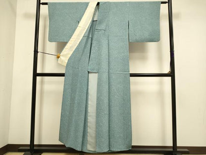 平和屋着物▽上質な小紋　単衣　霞文　正絹　逸品　DABE9856du