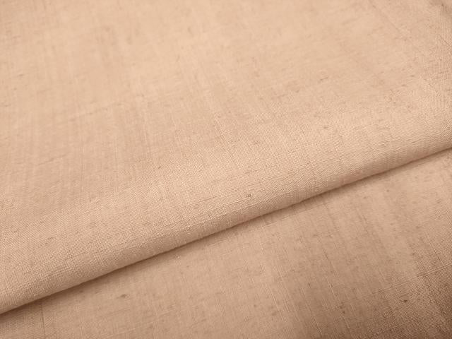 平和屋着物▽結城紬　単衣　色無地　赤香色　正絹　逸品　DABE9859du