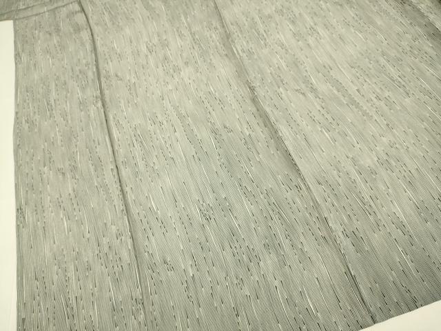 平和屋着物▽上質な小紋　単衣　縞　正絹　逸品　DABE9863du