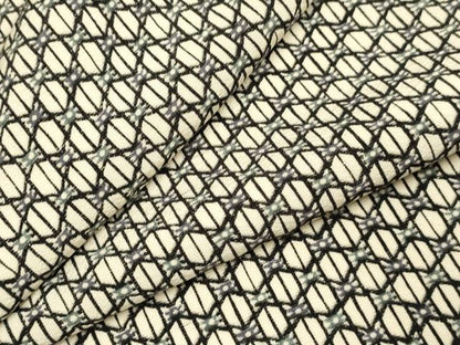 平和屋着物▽上質な小紋　単衣　幾何学文様　正絹　逸品　DABE9867du