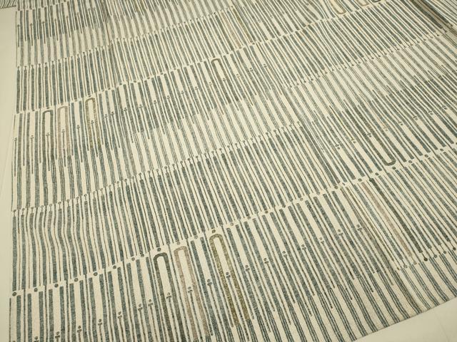 平和屋着物▽上質な小紋　単衣　幾何学文様　正絹　逸品　DABE9880du