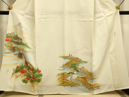 平和屋着物▽訪問着　単衣　諸国名取　正絹　逸品　DABE9882du