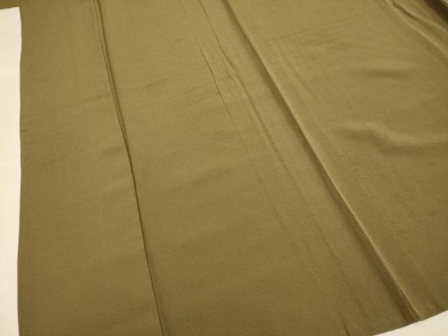 平和屋着物▽上質な色無地　単衣　路考茶色　正絹　逸品　DABE9884du