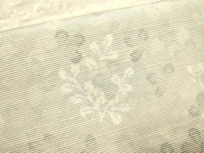平和屋着物▽訪問着　単衣　紬地　草葉文　正絹　逸品　DABE9891du