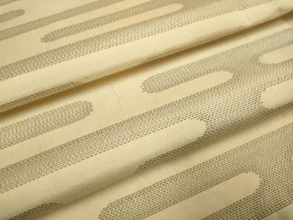 平和屋着物▽本場大島紬　単衣　白大島　エ霞文　正絹　逸品　DABE9895du