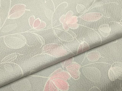 平和屋着物▼上質な小紋　手描き　草花文　正絹　逸品　DABE9911du
