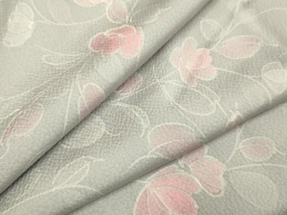 平和屋着物▼上質な小紋　手描き　草花文　正絹　逸品　DABE9911du