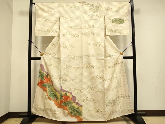 平和屋着物▼訪問着　女人文　金彩　金通し地　正絹　逸品　DABE9913du