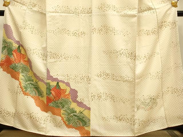 平和屋着物▼訪問着　女人文　金彩　金通し地　正絹　逸品　DABE9913du