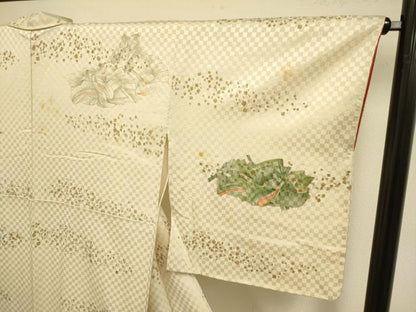 平和屋着物▼訪問着　女人文　金彩　金通し地　正絹　逸品　DABE9913du