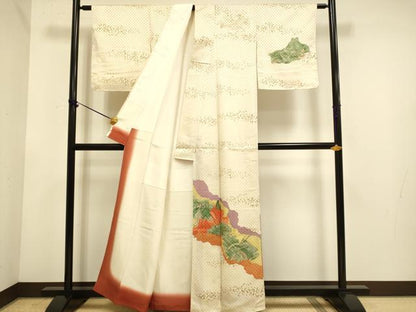 平和屋着物▼訪問着　女人文　金彩　金通し地　正絹　逸品　DABE9913du