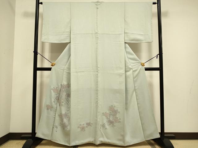 平和屋着物▼中国三大刺繍 スワトウ刺繍 汕頭刺繍 相良刺繍 総刺繍 訪問着 御所車花文 正絹 逸品 DABE9921du