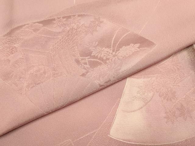平和屋着物▼上質な小紋 扇面花文 暈し染め 地紋起こし 正絹 逸品 DABE9939du