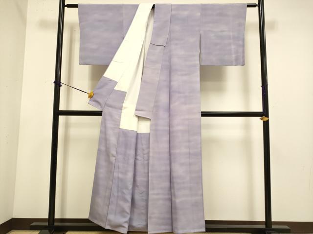 平和屋着物▼上質な小紋 作家物 霞文 暈し染め 正絹 逸品 DABE9942du