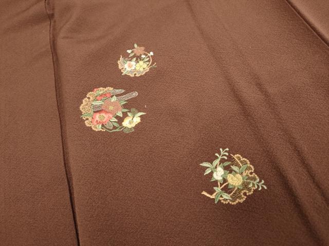 平和屋着物▼訪問着 総刺繍 雪輪花文 金糸 正絹 逸品 DABE9947du