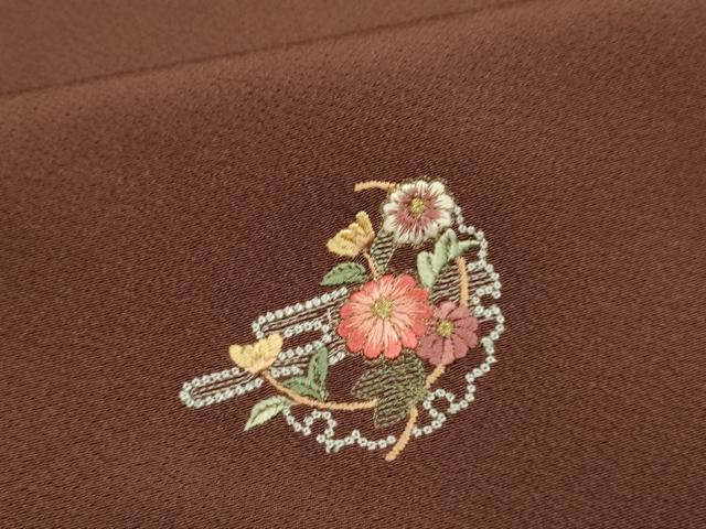 平和屋着物▼訪問着 総刺繍 雪輪花文 金糸 正絹 逸品 DABE9947du