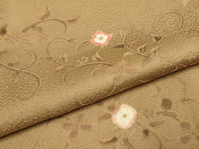 平和屋着物▼上質な小紋　絞り　草花文　地紋起こし　正絹　逸品　DABE9953du