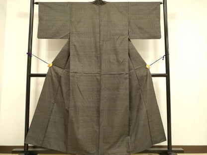 平和屋着物▽本場大島紬　単衣　7マルキ　十字絣　正絹　逸品　DABE9969du