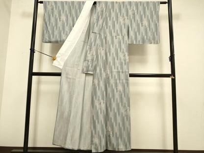 平和屋着物▽上質な小紋　単衣　雪輪桜文　正絹　逸品　DABE9970du