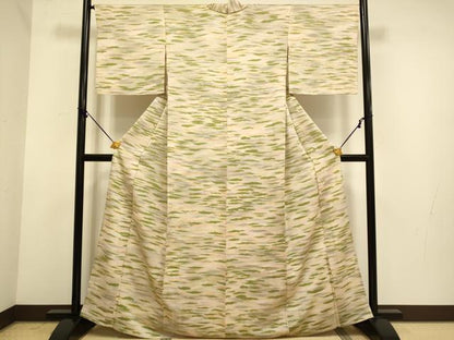 平和屋着物▽上質な小紋　単衣　霞文　正絹　逸品　DABE9974du