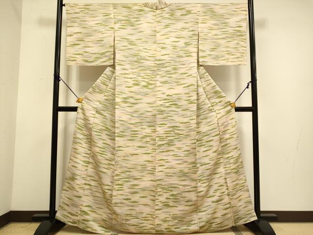 平和屋着物▽上質な小紋　単衣　霞文　正絹　逸品　DABE9974du