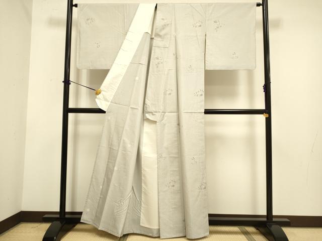平和屋着物▽本場染大島紬　単衣　葵　正絹　逸品　DABE9975du