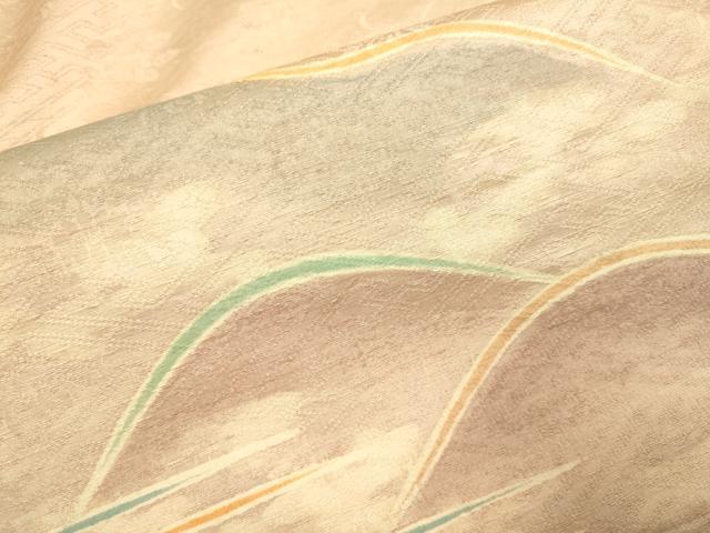 平和屋着物▽訪問着　単衣　紬地　重ね山文　正絹　逸品　DABE9979du