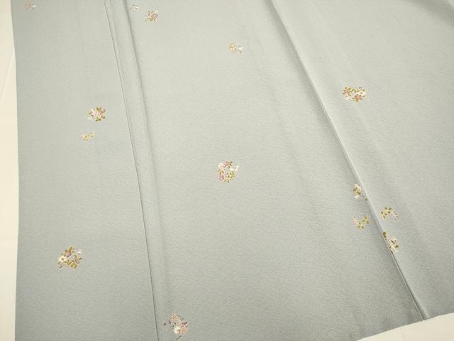 平和屋着物▽上質な小紋　単衣　作家物　草花丸文　金彩　反端付き　正絹　逸品　DABE9982du