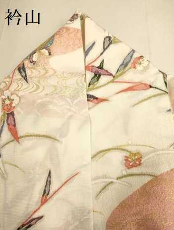 平和屋着物▽上質な小紋　単衣　花蝶文　金彩　正絹　逸品　DABE9985du