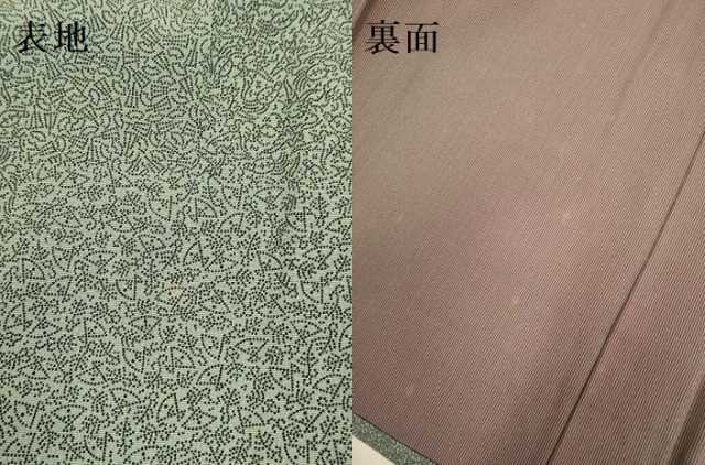 平和屋着物▽江戸小紋　単衣　両面染　寄せ小紋柄　万筋　黒鳶色×山鳩色　正絹　逸品　未使用　DABE9988du