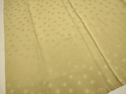 平和屋着物▽上質な色無地　単衣　花唐草地紋　桑染色　正絹　逸品　DABE9989du