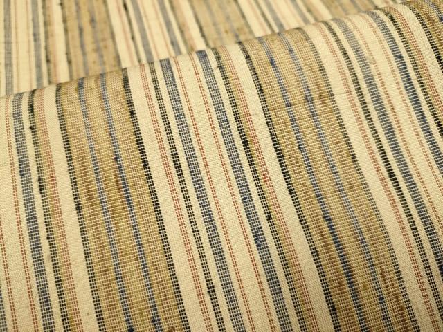 平和屋着物▽上質な紬　単衣　間道　正絹　逸品　DABE9992du