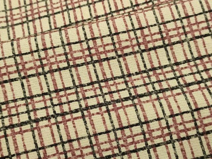 平和屋着物▽上質な小紋　単衣　格子柄　正絹　逸品　DABE9997du