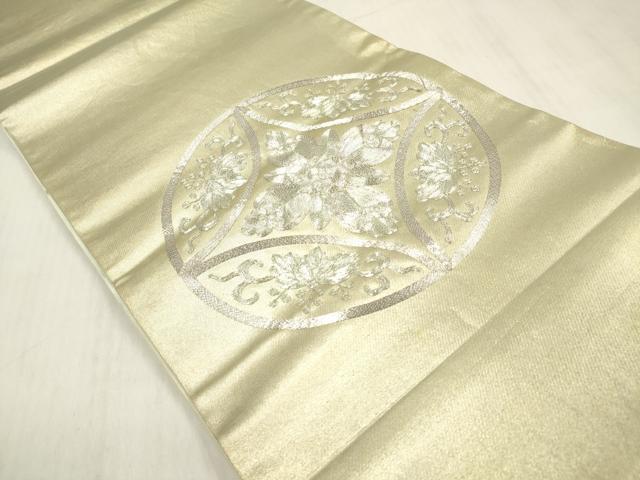 平和屋着物◎太鼓柄袋帯 駒刺繍 総刺繍 桐花文 正絹 逸品 DABF0003ea