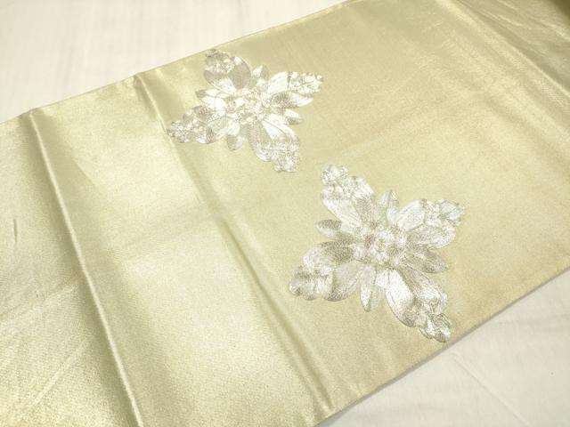 平和屋着物◎太鼓柄袋帯 駒刺繍 総刺繍 桐花文 正絹 逸品 DABF0003ea